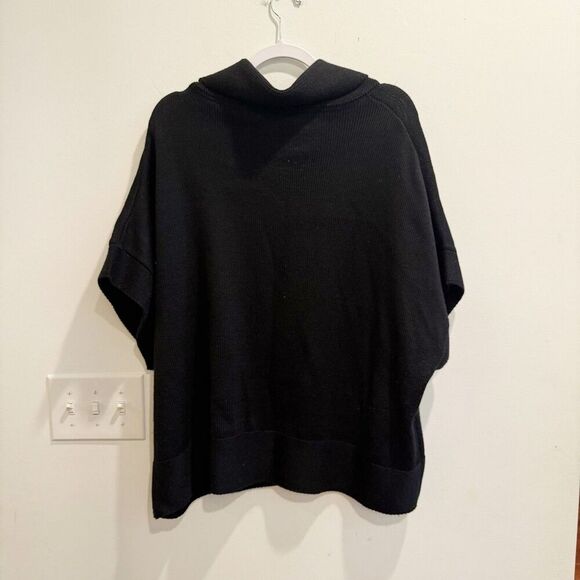 Coldwater Creek Womens Black Pullover Sweater 2X Cowl Neck Knit Short Sleeve - Picture 2 of 9